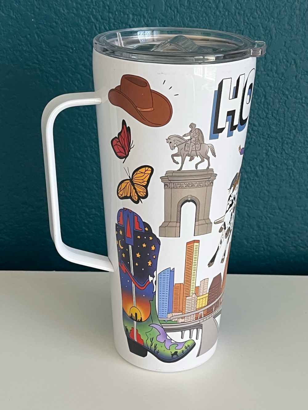 Greenline Goods 30oz Houston City Insulated Tumblers with Lids & Handle - Picture 4 of 11
